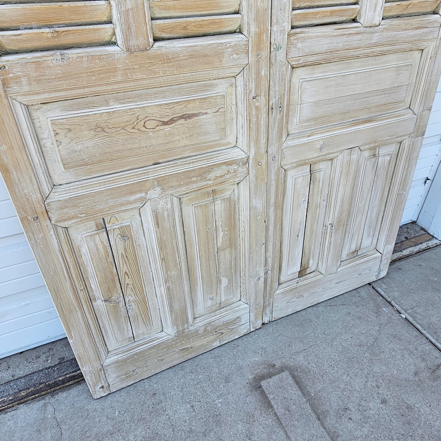 Pair of Shuttered Wood Doors w/2 Panels