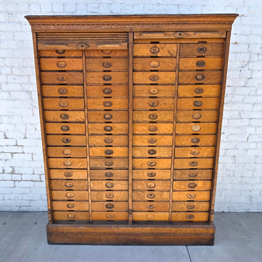 Antique Oak Tambour Filing Cabinet