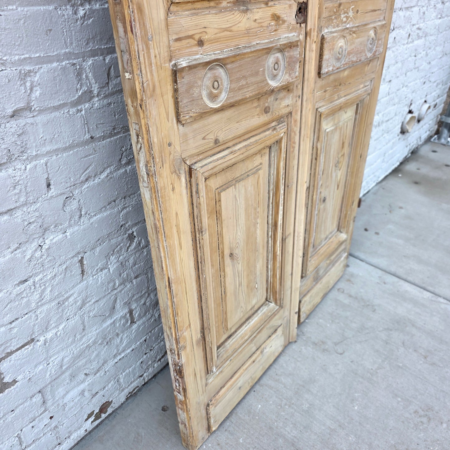 Pair of Washed Antique 2-Panel Doors