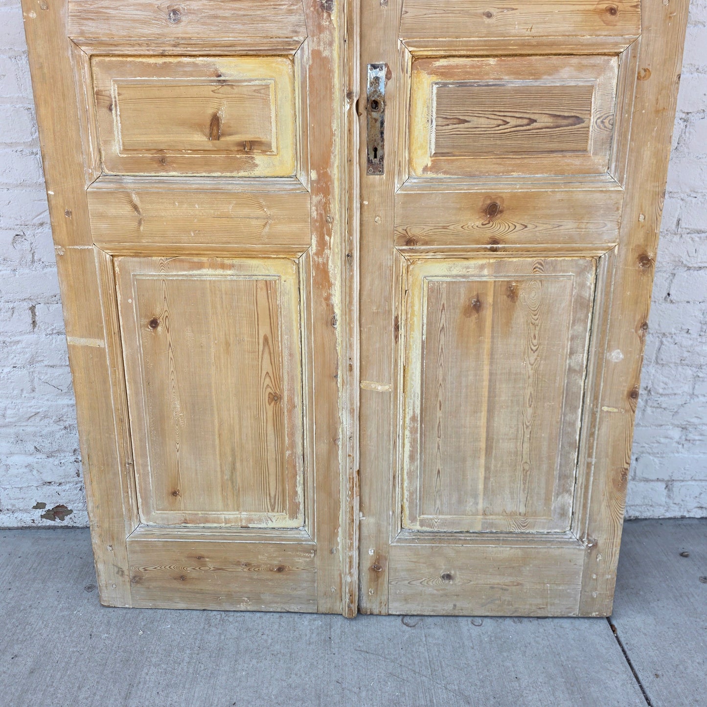 Pair of Washed Antique Doors w/ 6 Lites