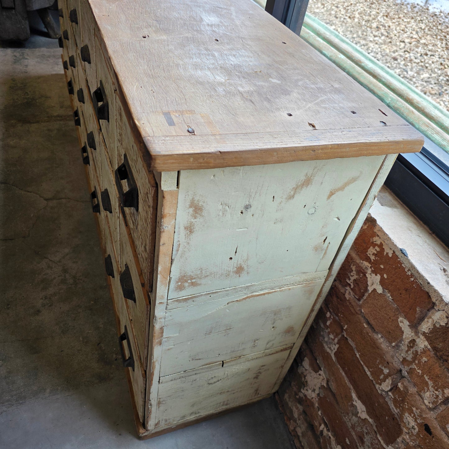 Antique General Store Painted Apothecary Cabinet