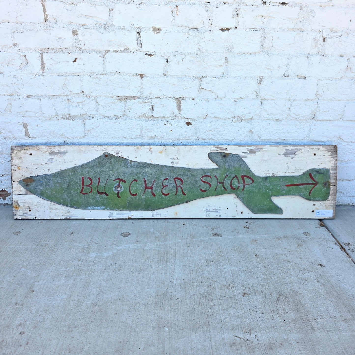 Butcher Shop Sign - metal on board