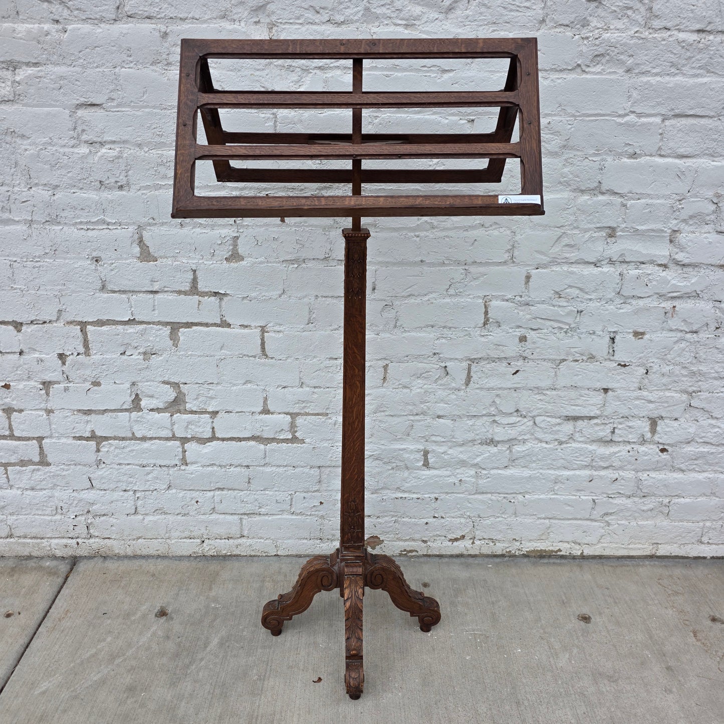 Carved English Double-sided Bookstand / Lectern