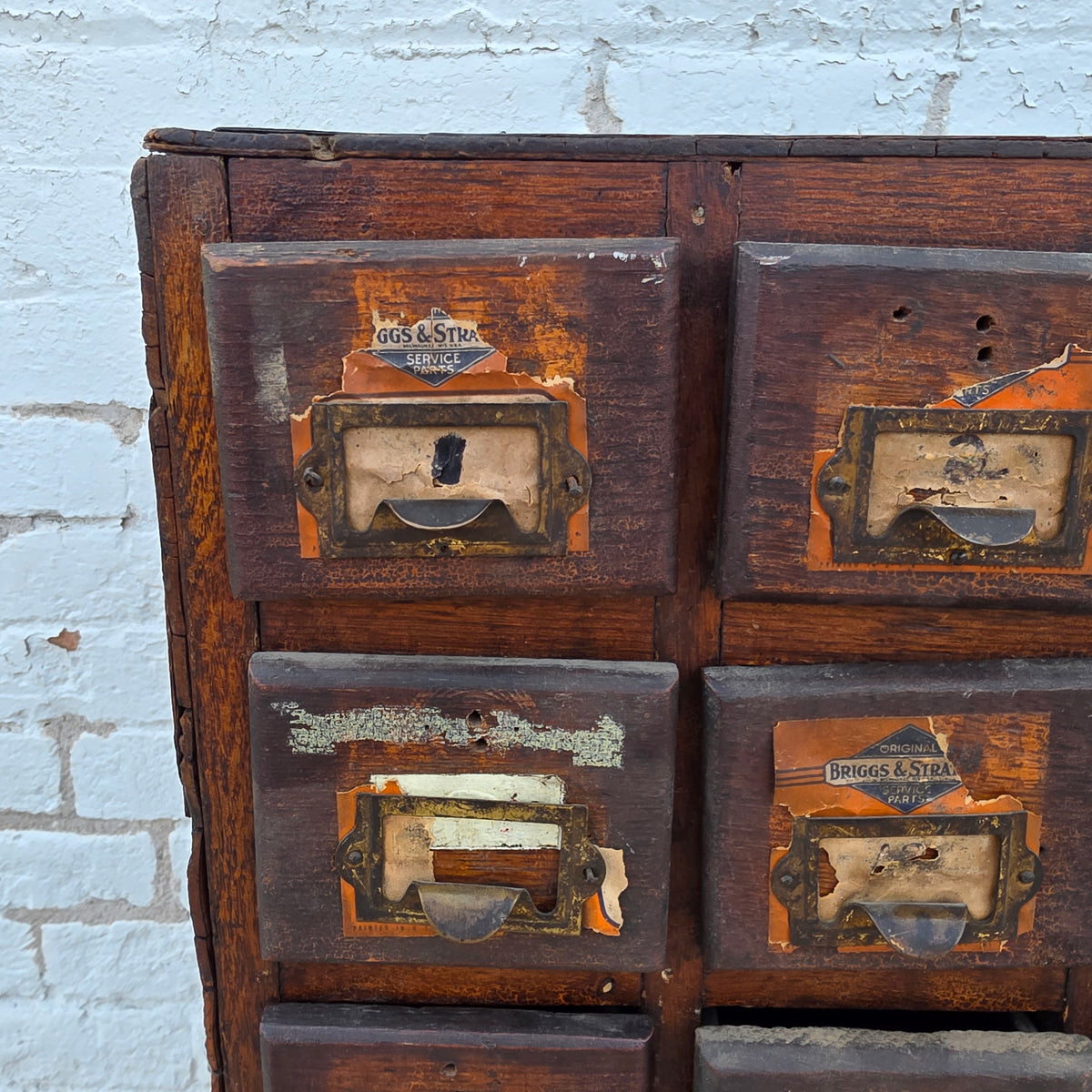 Antique Hobart Brothers 90-Drawer Parts Cabinet