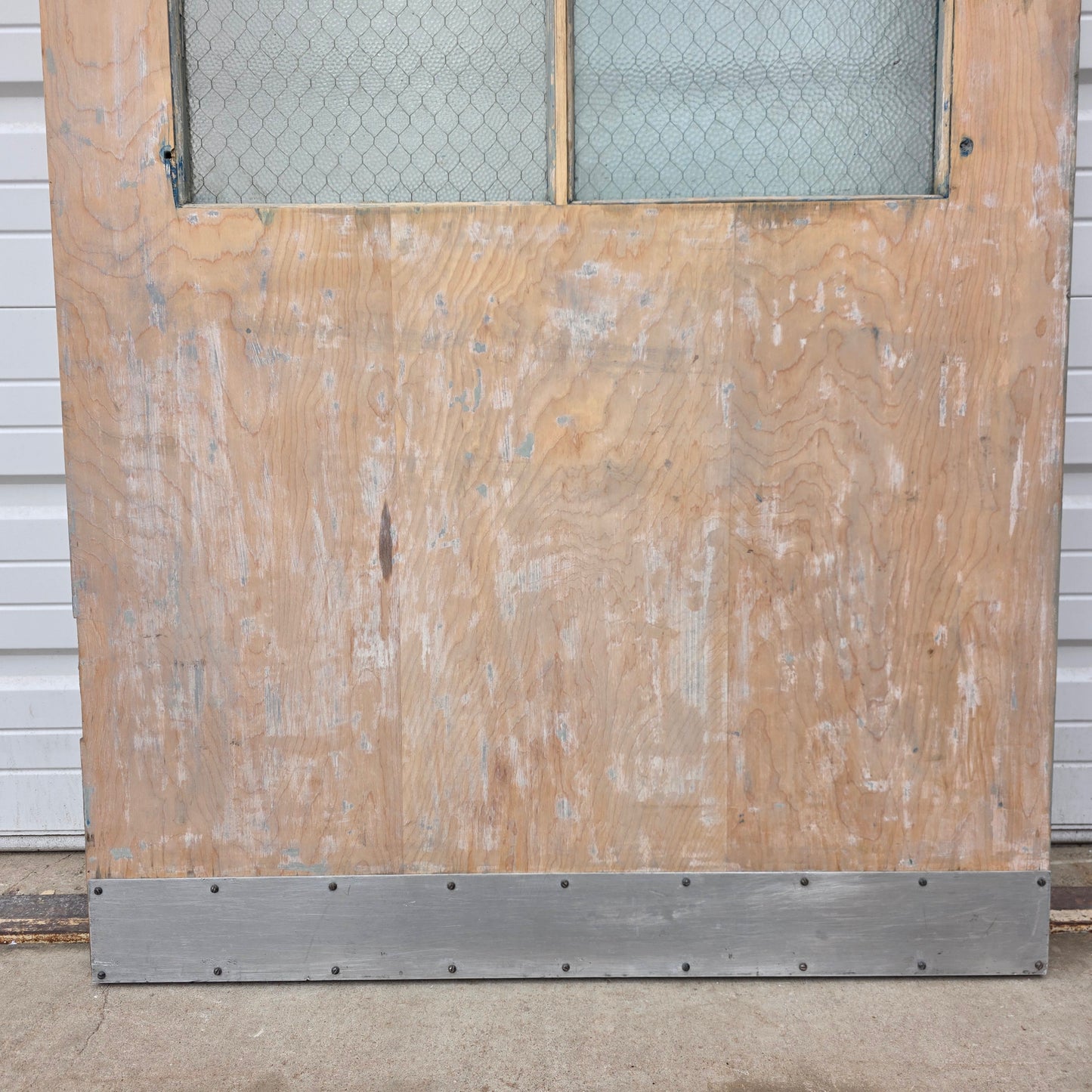 Vintage Wooden Door with Chicken Wire Glass