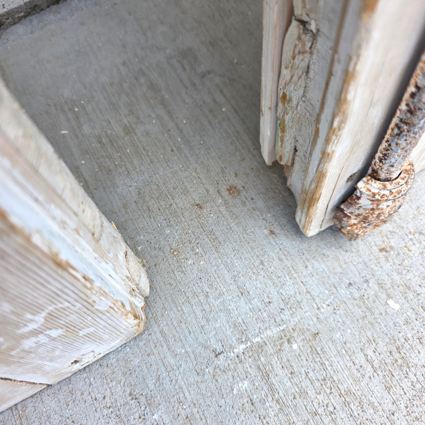 Pair of Washed Wood French Doors w/6 Lites