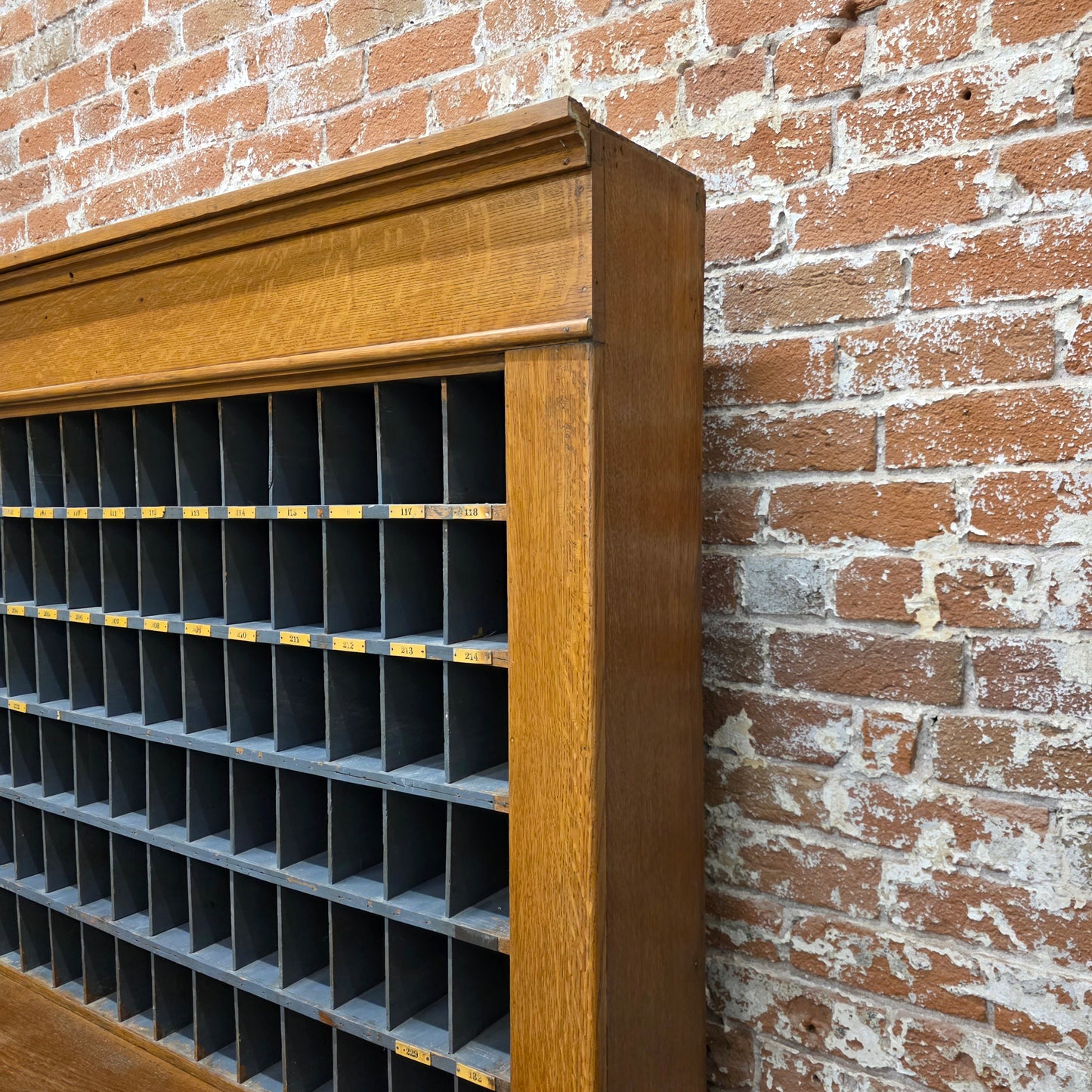 Antique Oak Hotel Telegram Storage Cabinet