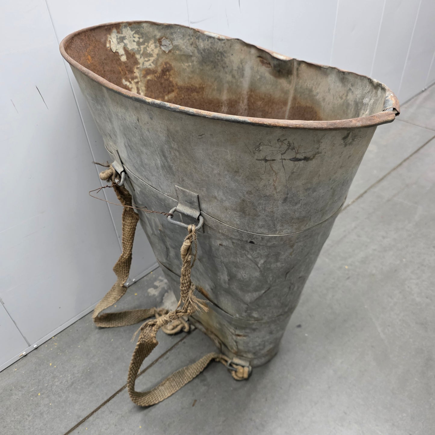 French Zinc Grape Gathering Bucket