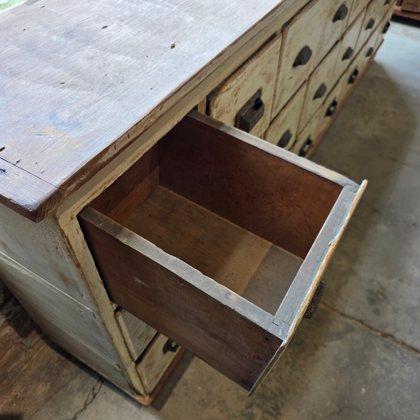 Antique General Store Painted Apothecary Cabinet