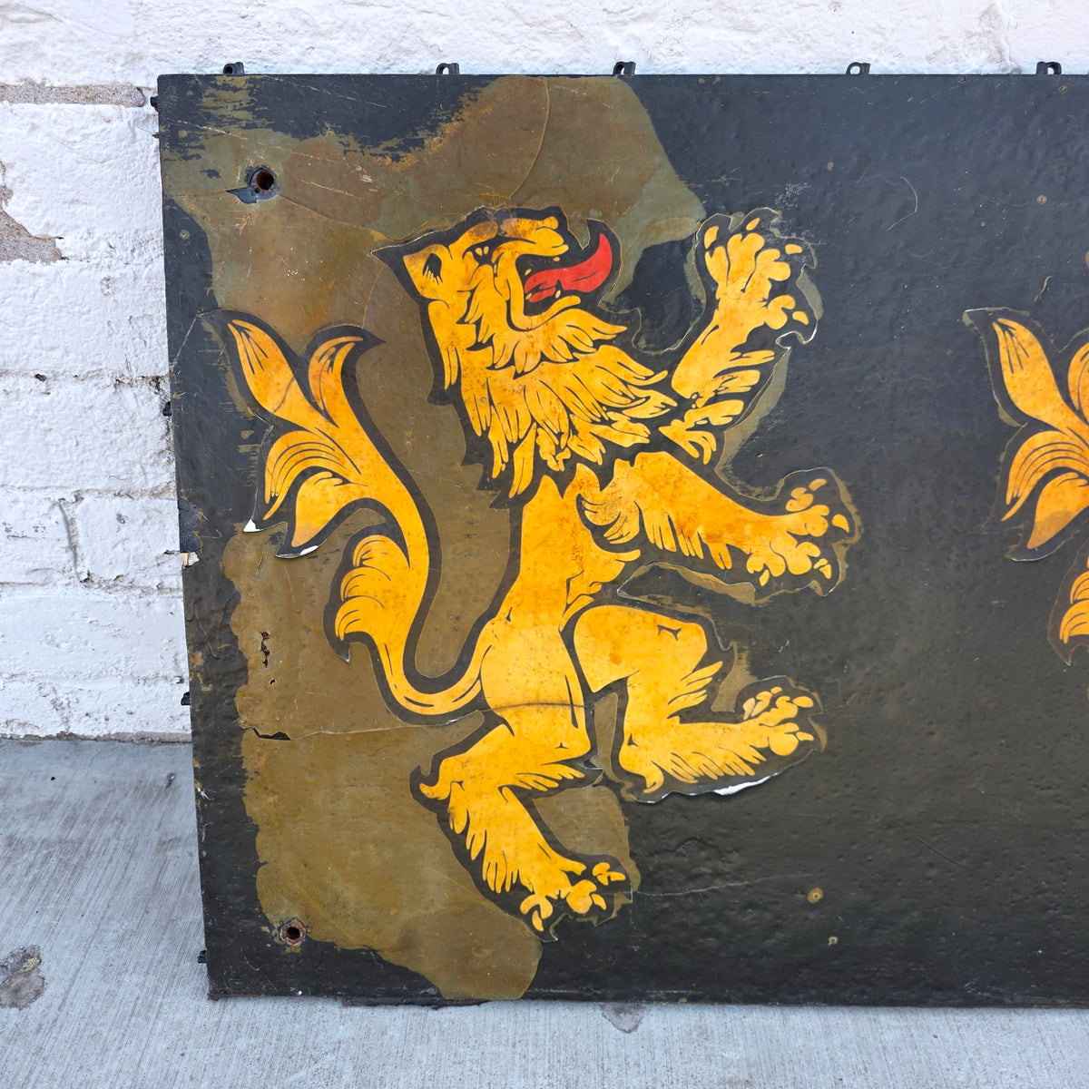 Pair of English Heraldic Lion Signs