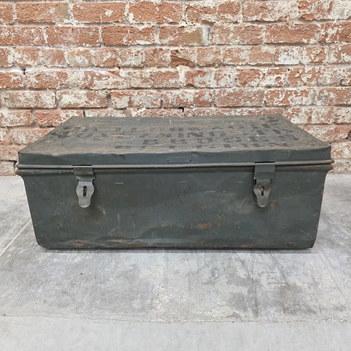 Antique Metal Trunk from Belgium