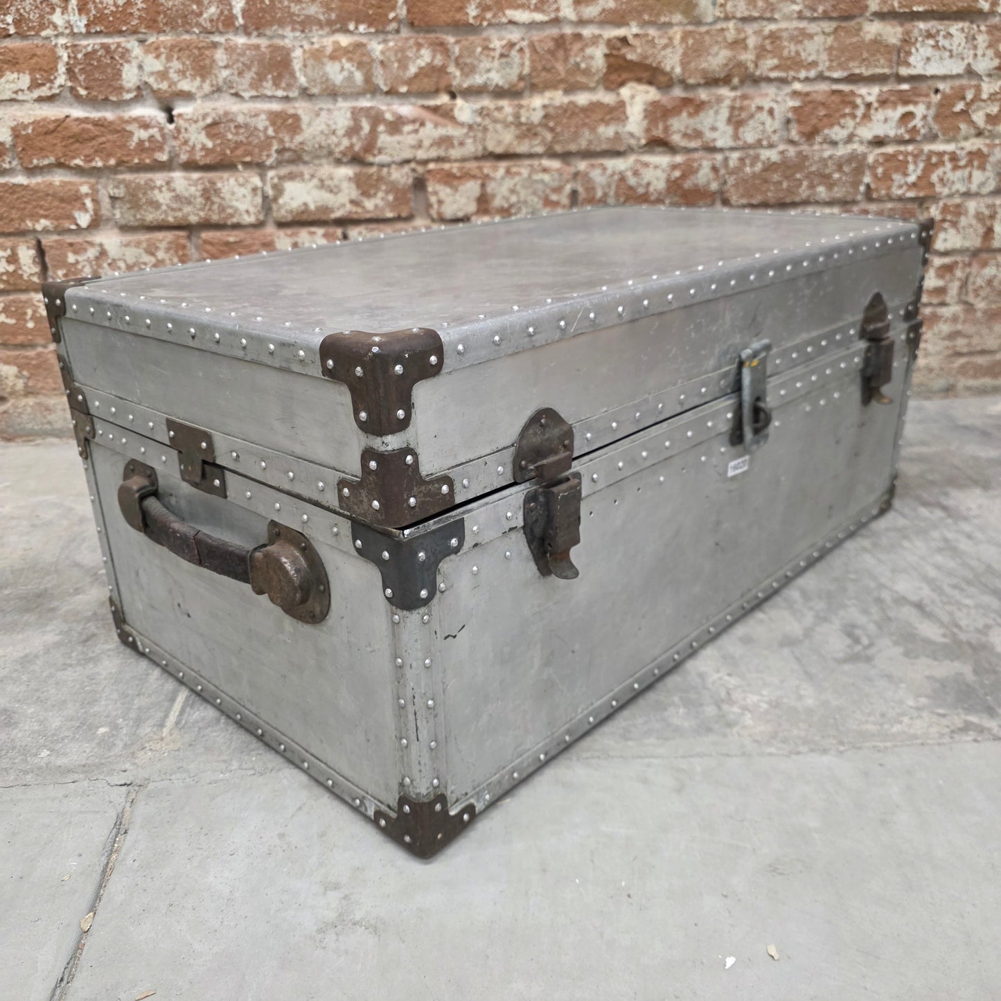 Vintage Aluminum Metal Trunk