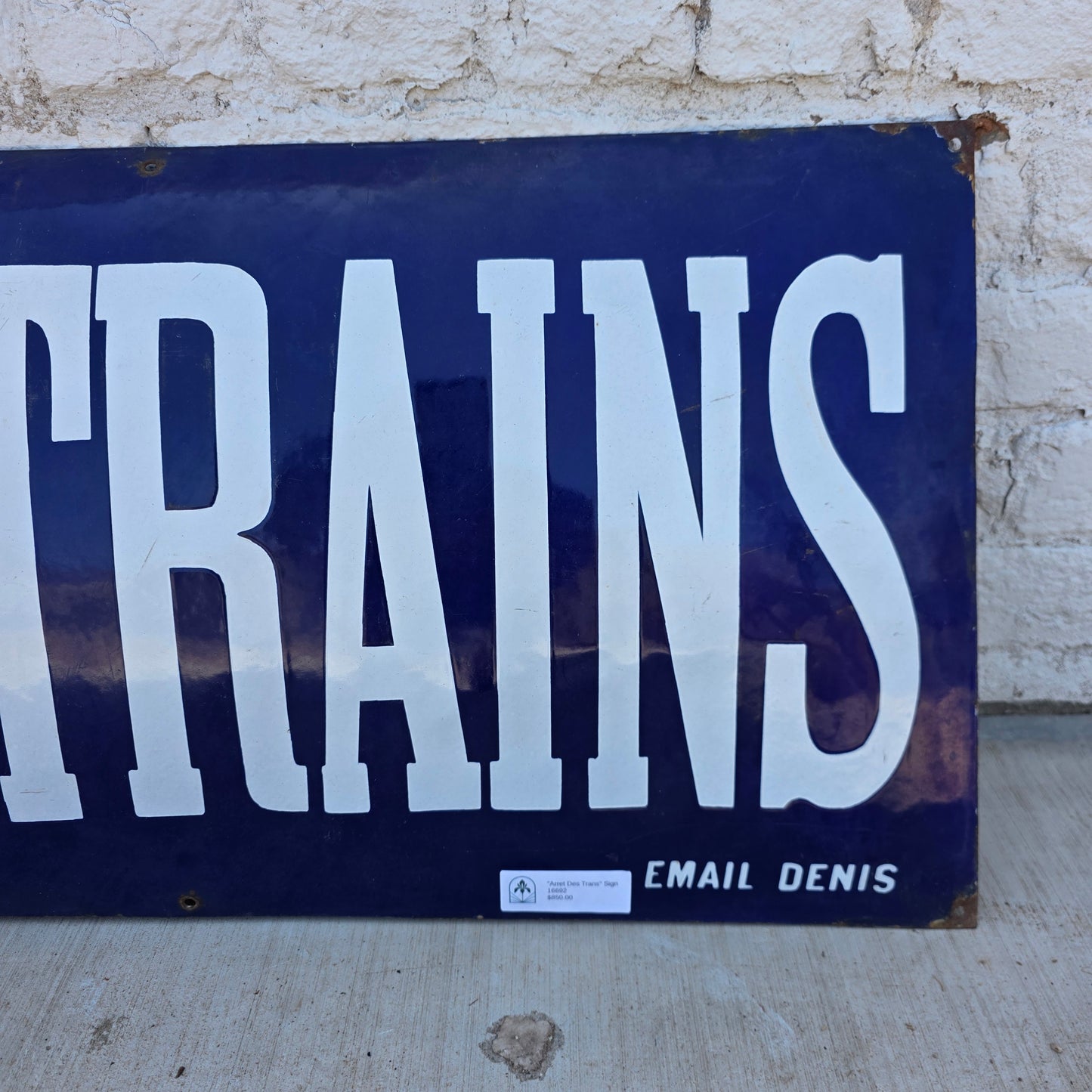 Porcelain Arret Des Trans Convex Sign