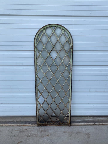 French Arched Diamond Pane Window