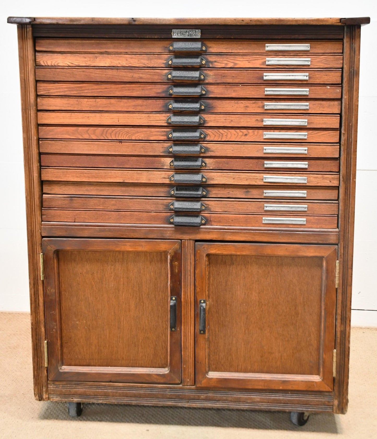 Antique Hamilton Printer's Cabinet