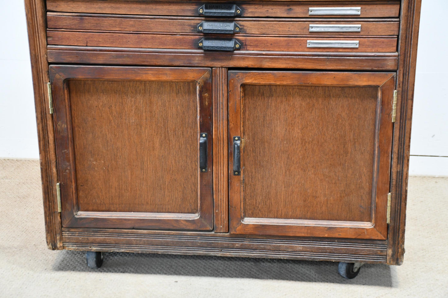 Antique Hamilton Printer's Cabinet