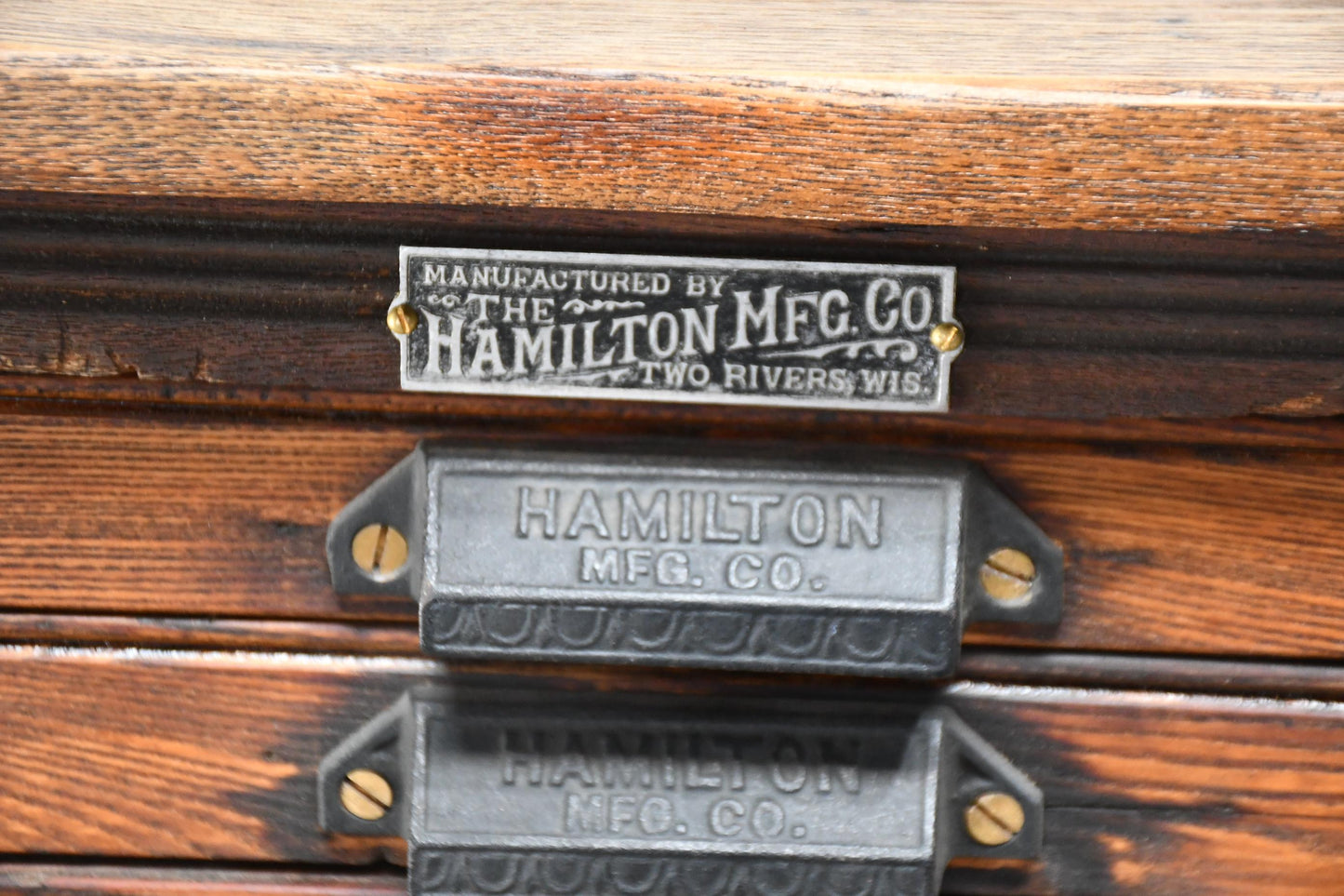 Antique Hamilton Printer's Cabinet