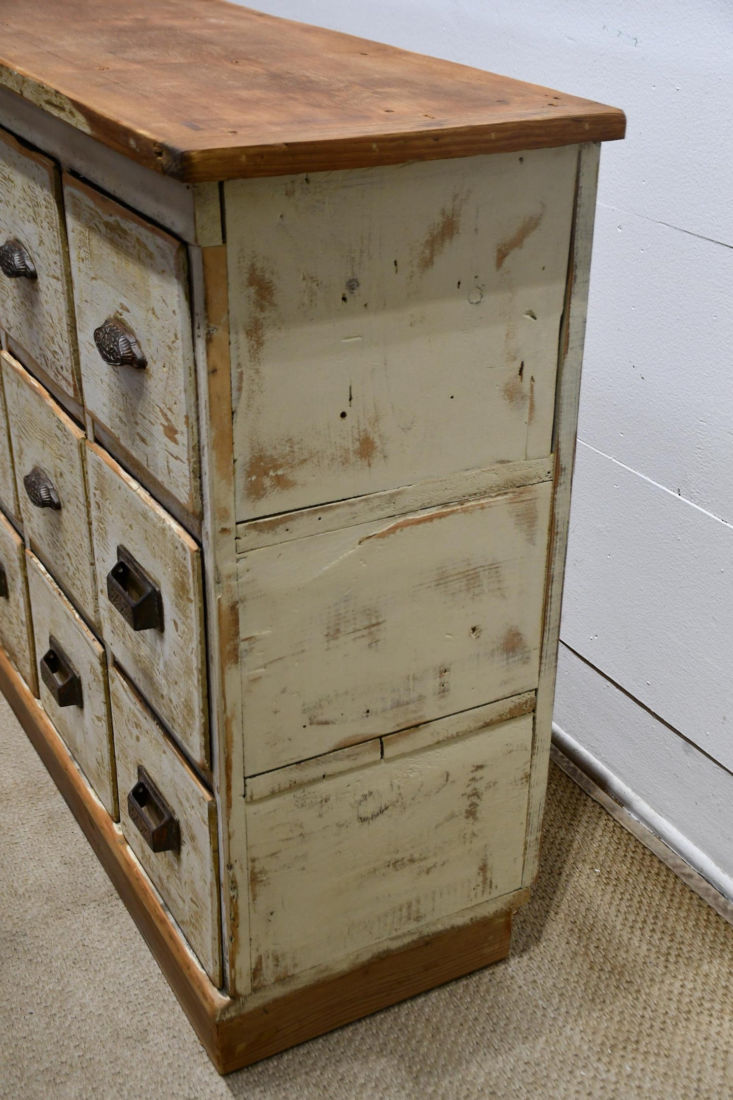 Antique General Store Painted Apothecary Cabinet