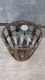 Clear Glass Demijohn Wine Bottle in Iron Basket