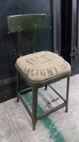 Reupholstered Vintage Metal Chair w. Back