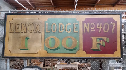 Hand Painted Lenox Lodge No.407 Sign