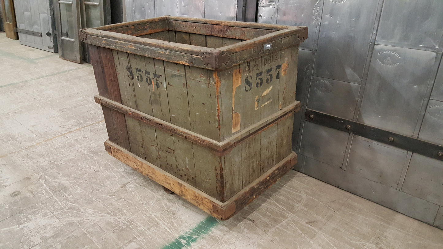 Large rolling Wood Crate Marked "8557"