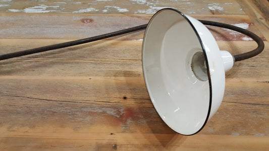 White Enamel Station Light