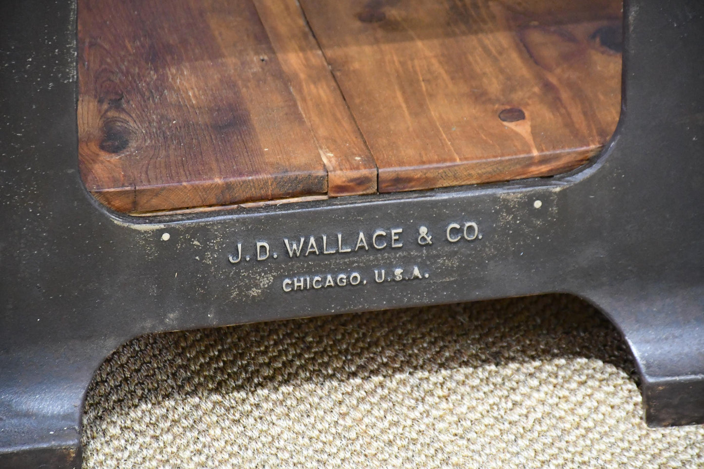 J.D. Wallace & Co. (Chicago) Industrial Butcher Block Work Table / Island