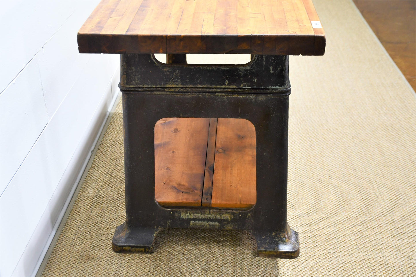 Windsor Lakeside Foundry (Chicago) Industrial Butcher Block Work Table / Island
