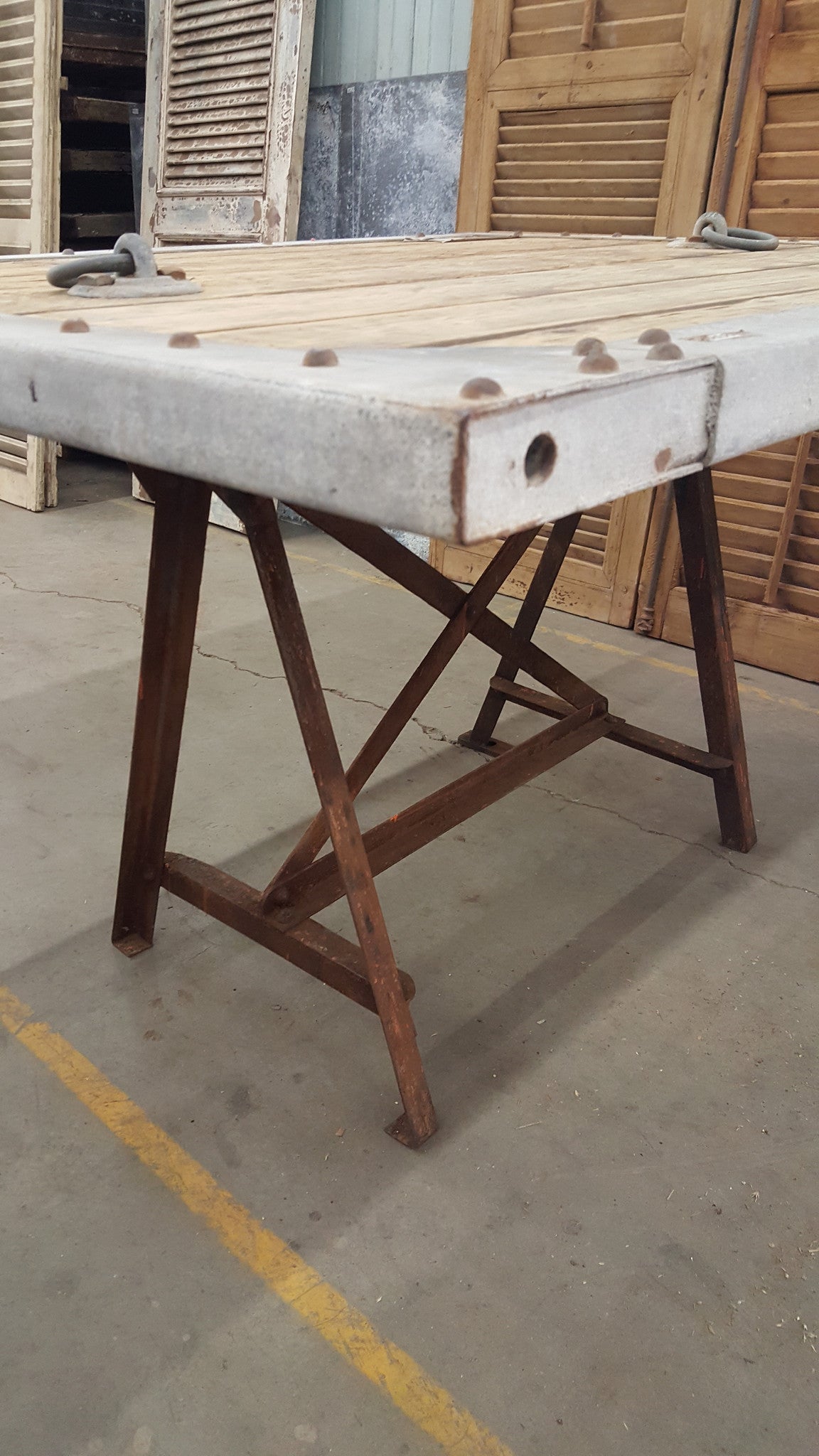 Repurposed Horse Stall Table
