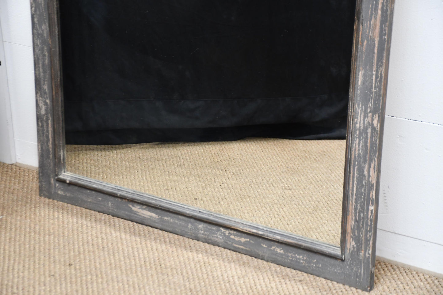 French Wood and Metal Rectangle Mirror