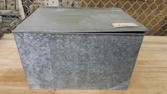 Galvanized Metal Container with Hinged Lid