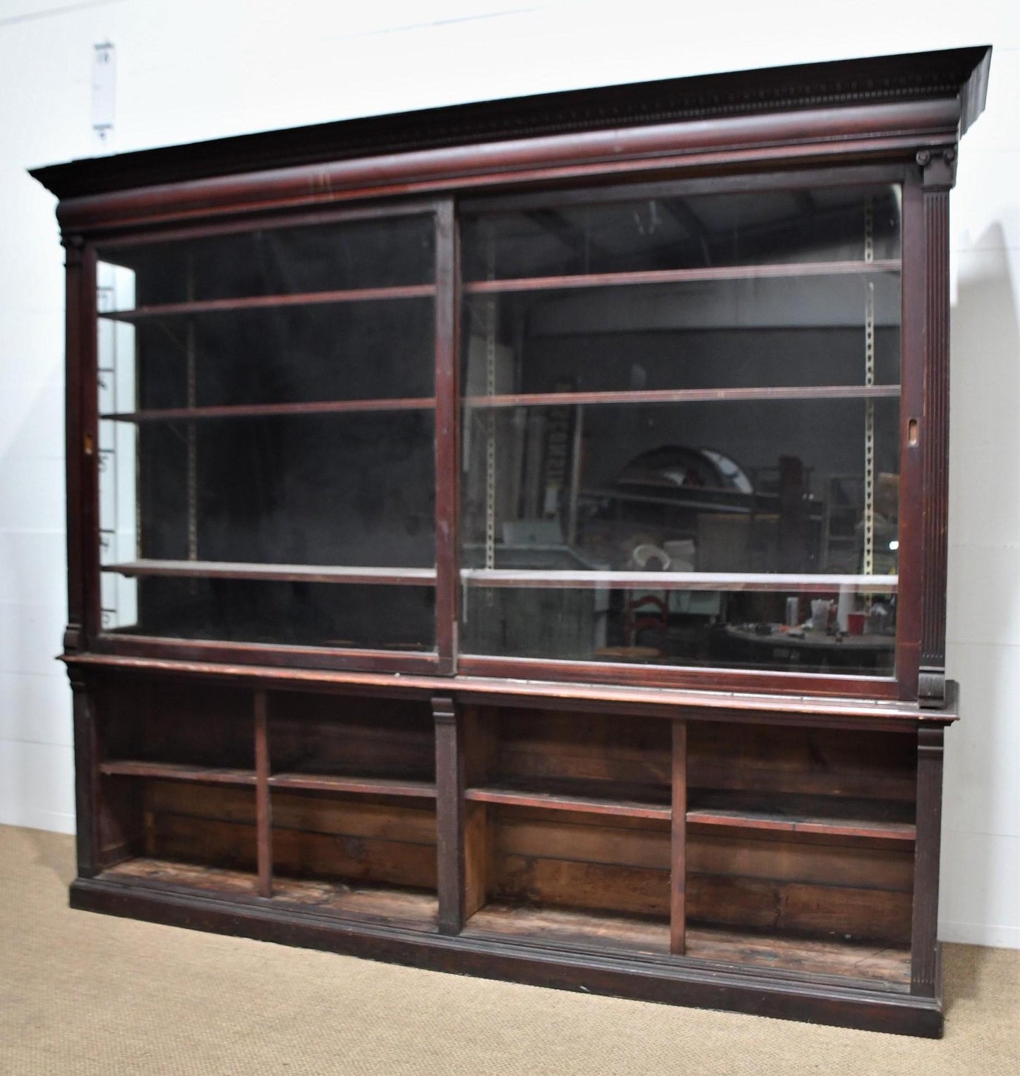 Cigar Shop 2-Piece Retail Display Antique Cabinet