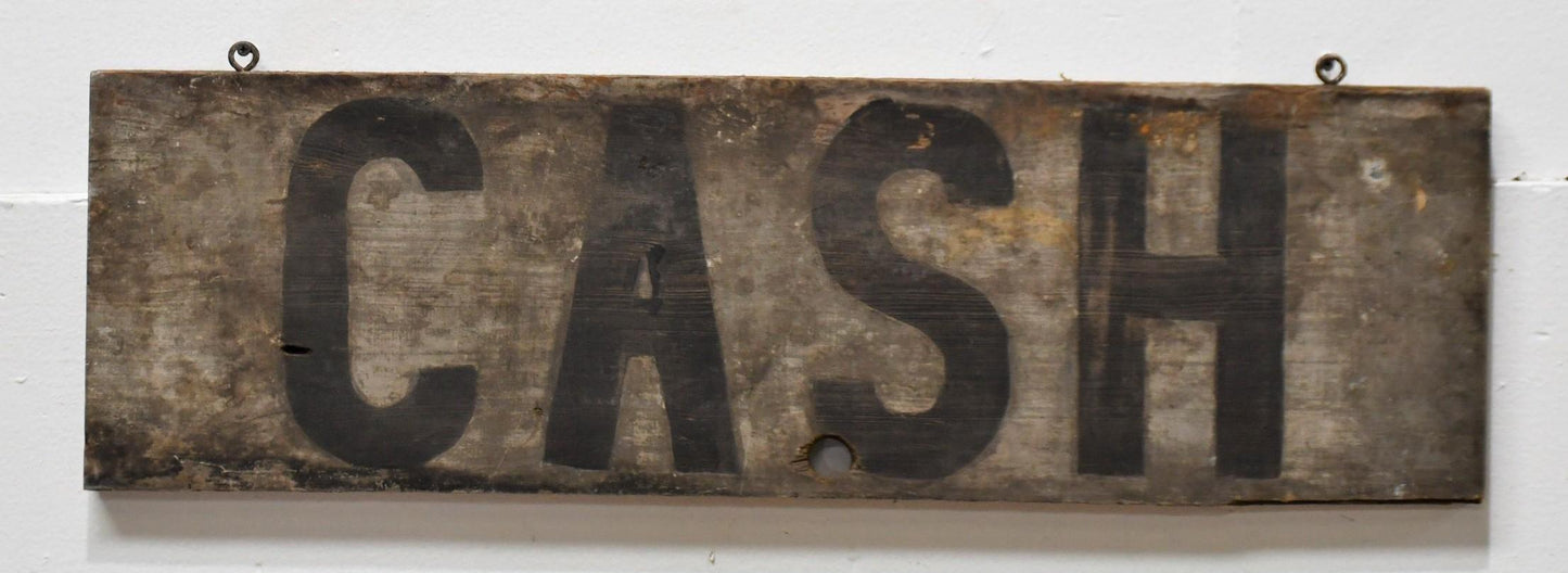 Wood Cash Sign