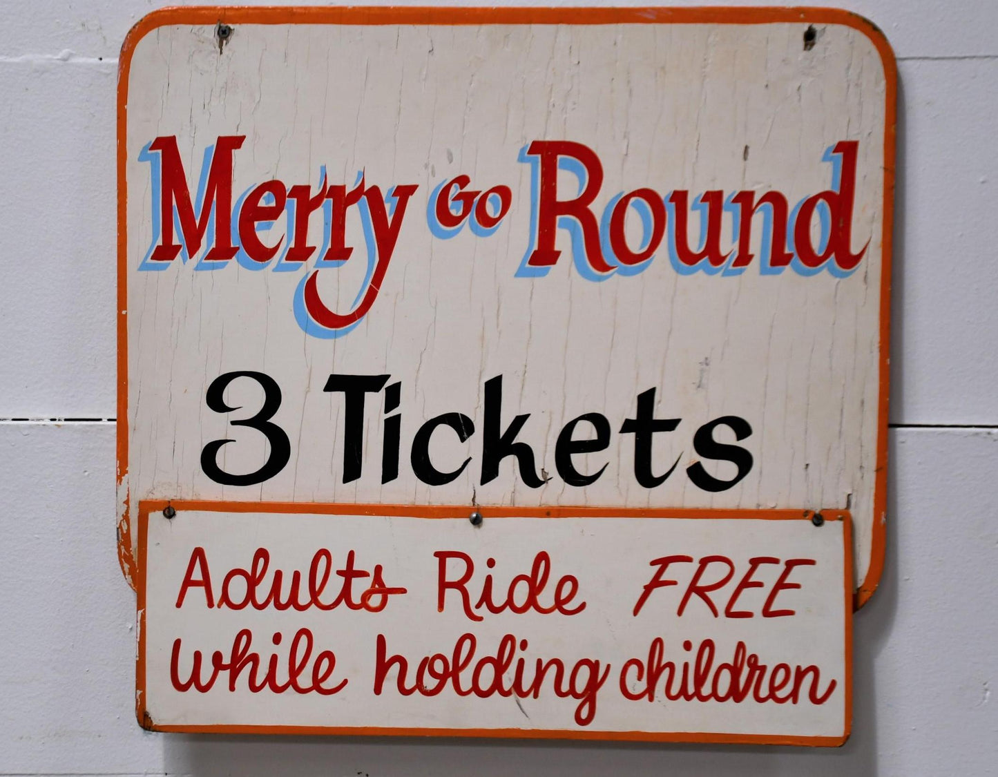 Wooden Merry Go Round Carnival Sign