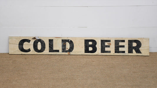 Double Sided Wooden Sign Beer to Go/Cold Beer
