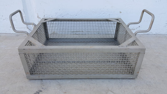 Airplane cargo basket, square, metal, with non-movable handles