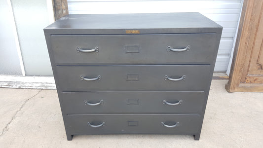 4 Drawer Black Metal Filing Cabinet Dresser
