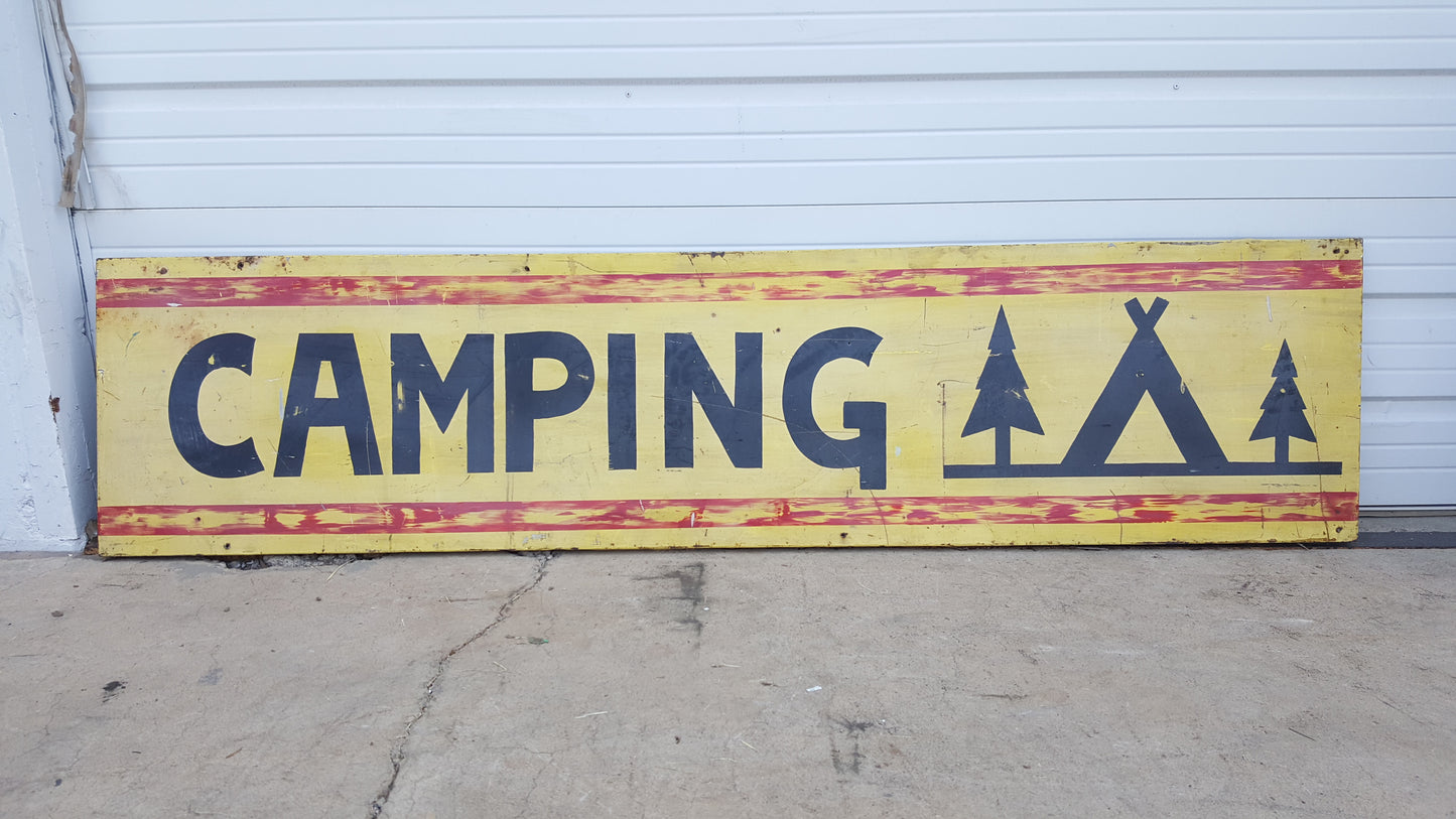 Camping Metal Painted Sign
