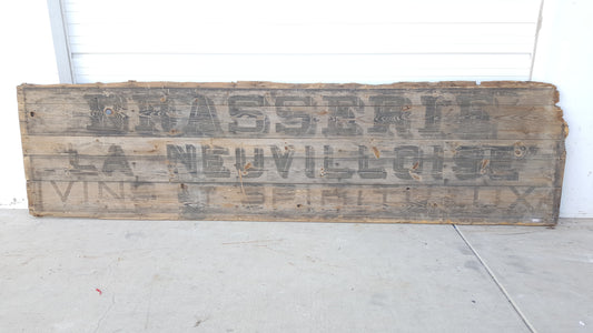 Brasserie Wood Sign