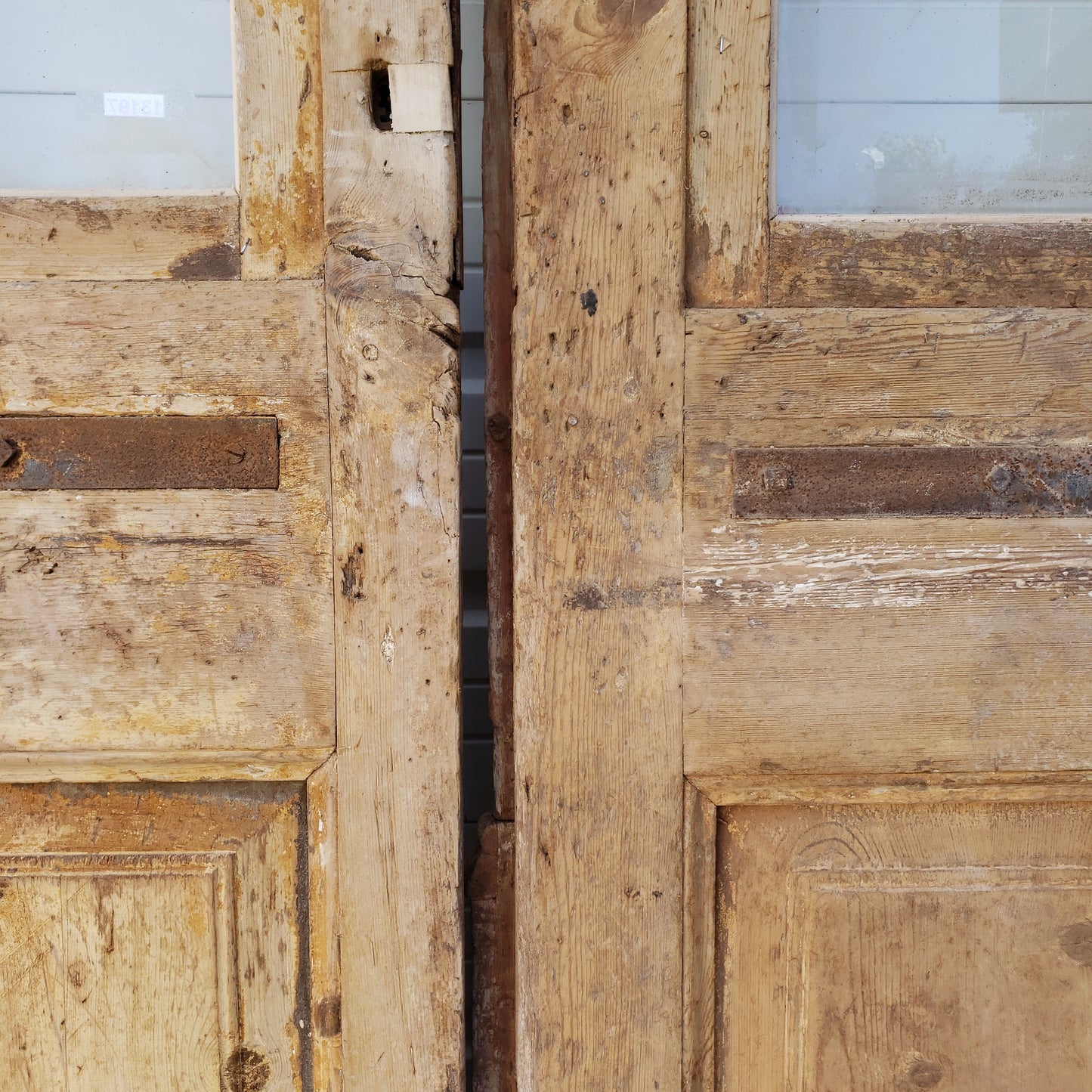 Pair of Wood Single Lite Carved Antique Doors