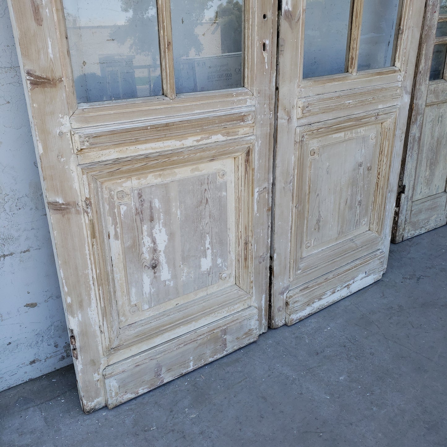 Pair of Painted Wood 10 Lite Doors