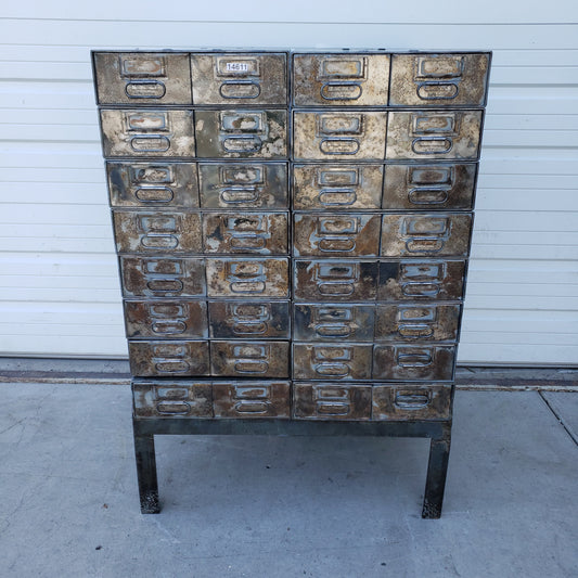 Stacking Stripped Multi-drawer Cabinet on Base