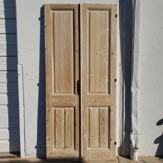 Pair of Antique Wood Doors w/4 Panels
