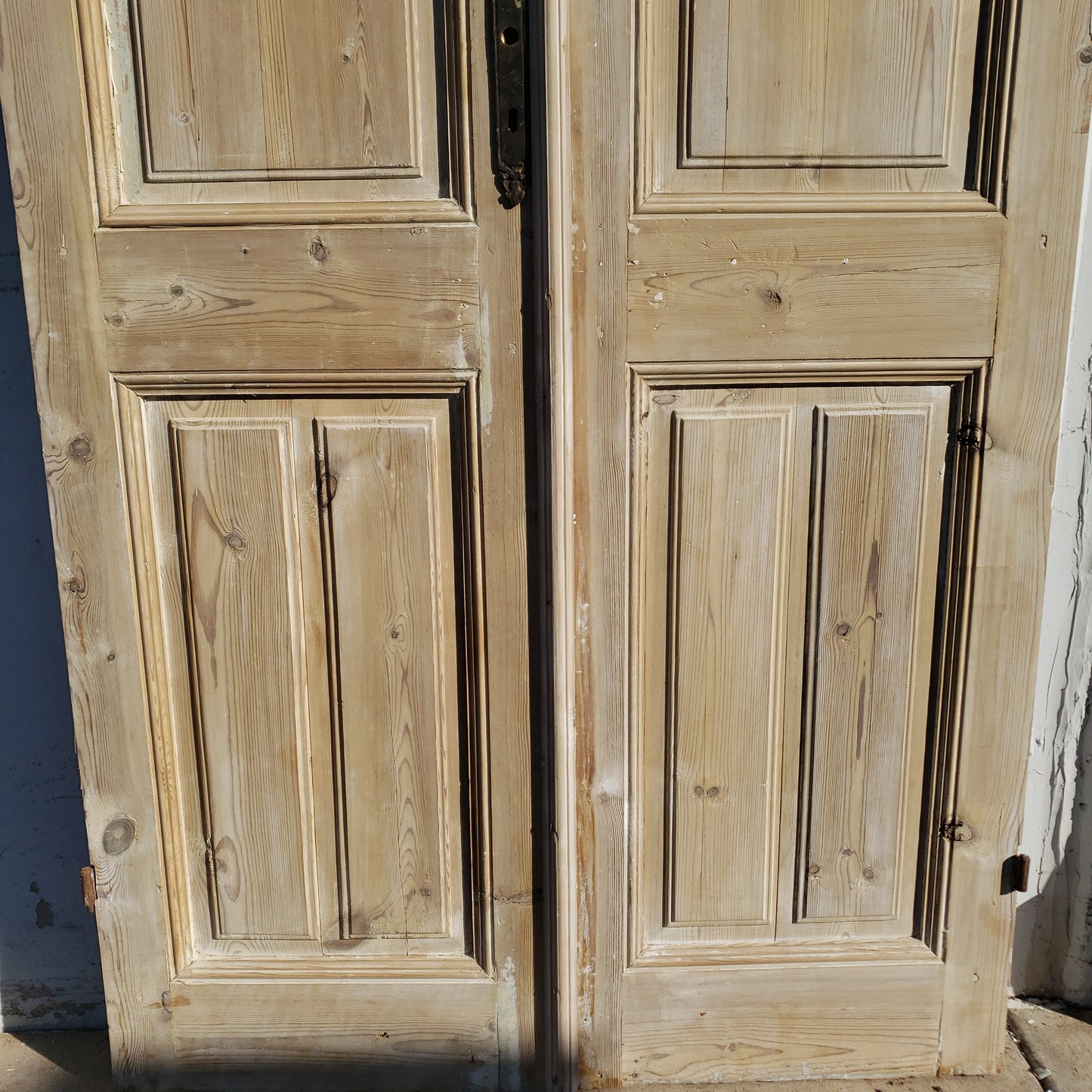 Pair of Antique Wood Doors w/4 Panels