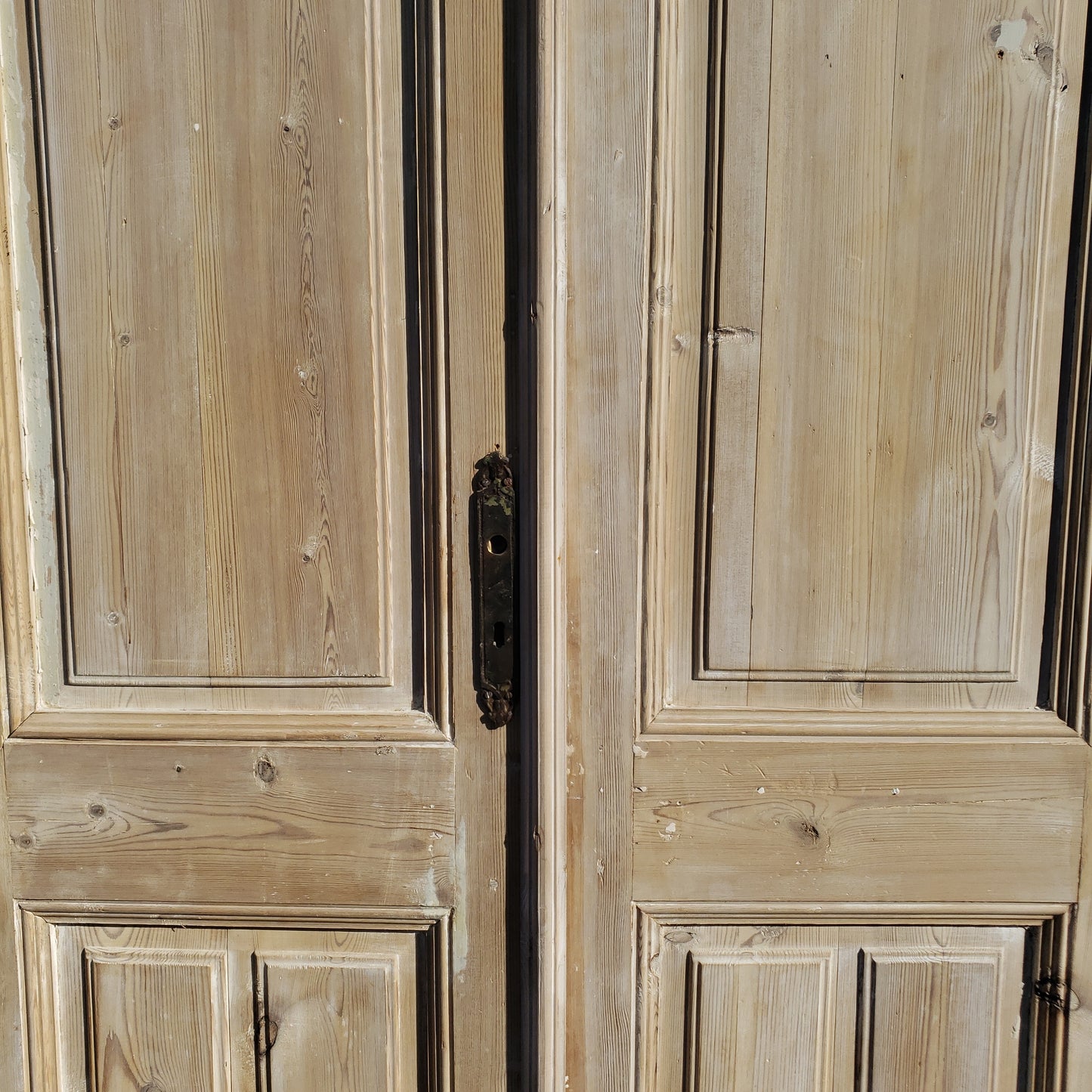 Pair of Antique Wood Doors w/4 Panels