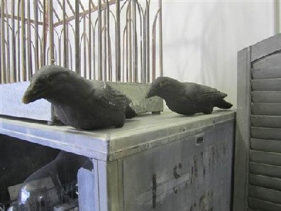 Pair of Wooden Ravens
