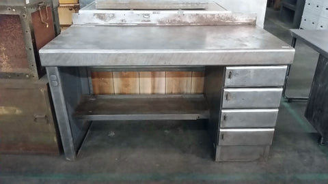 Industrial 4 Drawer Stainless Steel Desk