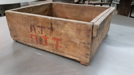 Wood Crate with Painted Numbers/Letters