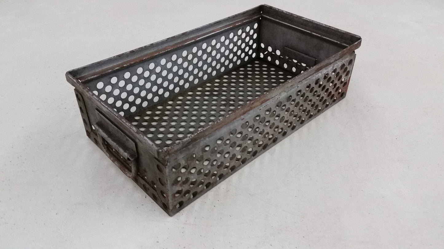 Industrial Metal Crate with Handles